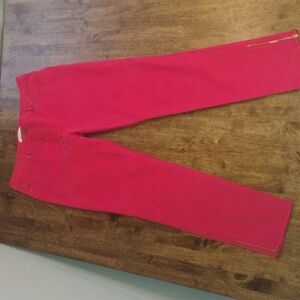 Chico's Ankle Red Pink Pants With Zipper Detail Near Ankle 1/8